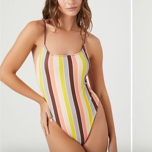 striped monokini one piece swimsuit